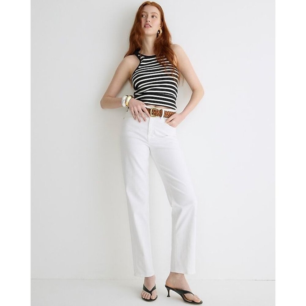 J Crew '90s classic straight-fit jean in white wash, Size 32
